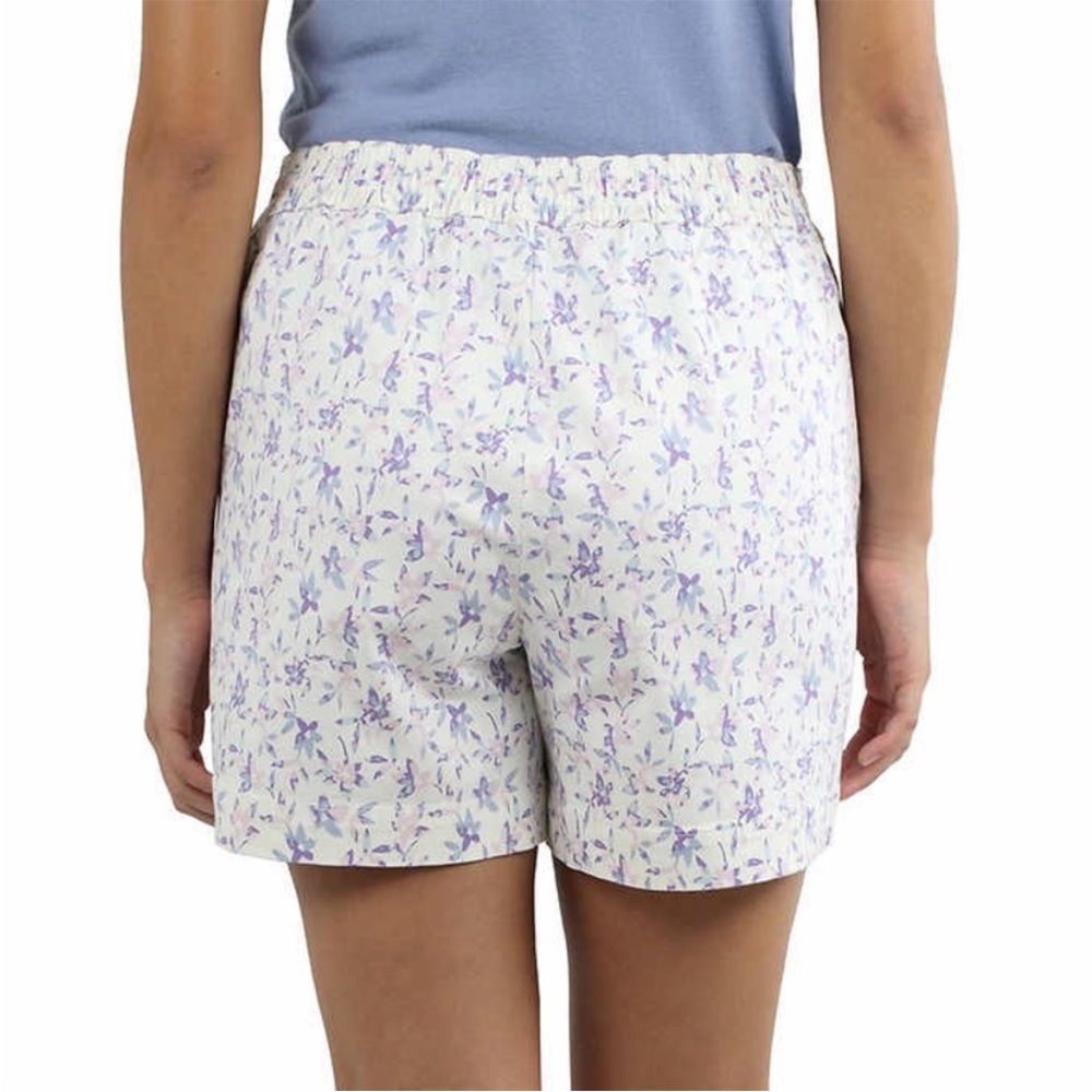 NWT Jach’s Girlfriend Stretch Chino Shorts Blue Pink Purple Botanical Print - Picture 3 of 14
